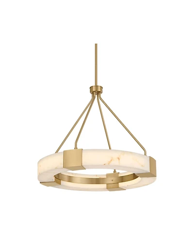 Possini Euro Design Vana Gold and Faux Alabaster Led Ring Chandelier