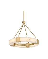Possini Euro Design Vana Gold and Faux Alabaster Led Ring Chandelier