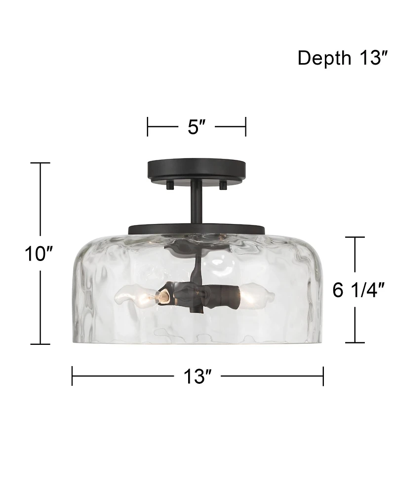 Possini Euro Design Luther Water Glass 2-Light Ceiling Light