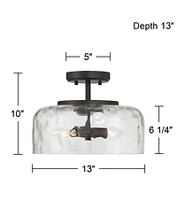 Possini Euro Design Luther Water Glass 2-Light Ceiling Light