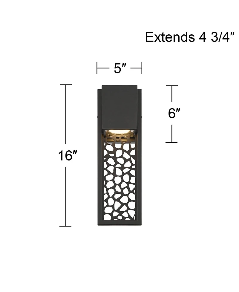 Possini Euro Design Miele High Modern Outdoor Wall Light Fixture Mount Porch House Set of 2 Led Bulb Matte Metal