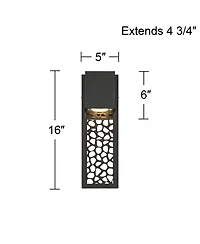 Possini Euro Design Miele High Modern Outdoor Wall Light Fixture Mount Porch House Set of 2 Led Bulb Matte Metal