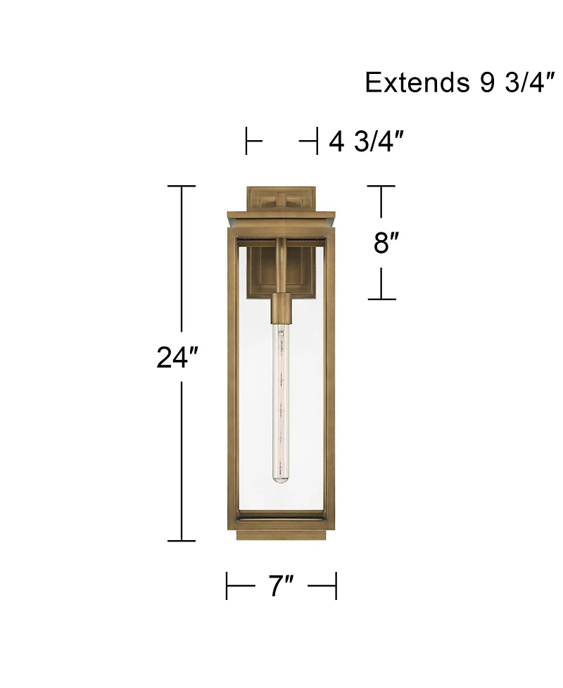 Possini Euro Design Atkins High Die Cast Brass Outdoor Wall Light