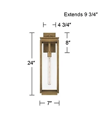 Possini Euro Design Atkins High Die Cast Brass Outdoor Wall Light