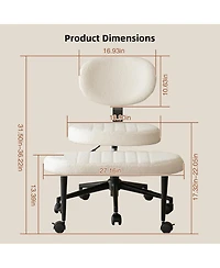 Streamdale Furniture Ergonomic Cross-Legged Swivel Desk Chair with Back Support