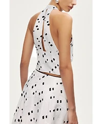 Nocturne Women's High-Rise Midi Skirt with Print Details