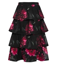 City Chic Women's Bianka Bloom Print Tiered Skirt