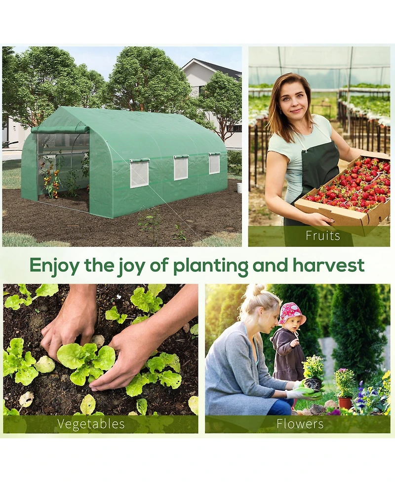 Outsunny 11.5' x 10' x 6.5' Outdoor Walk-In Tunnel house Hot House