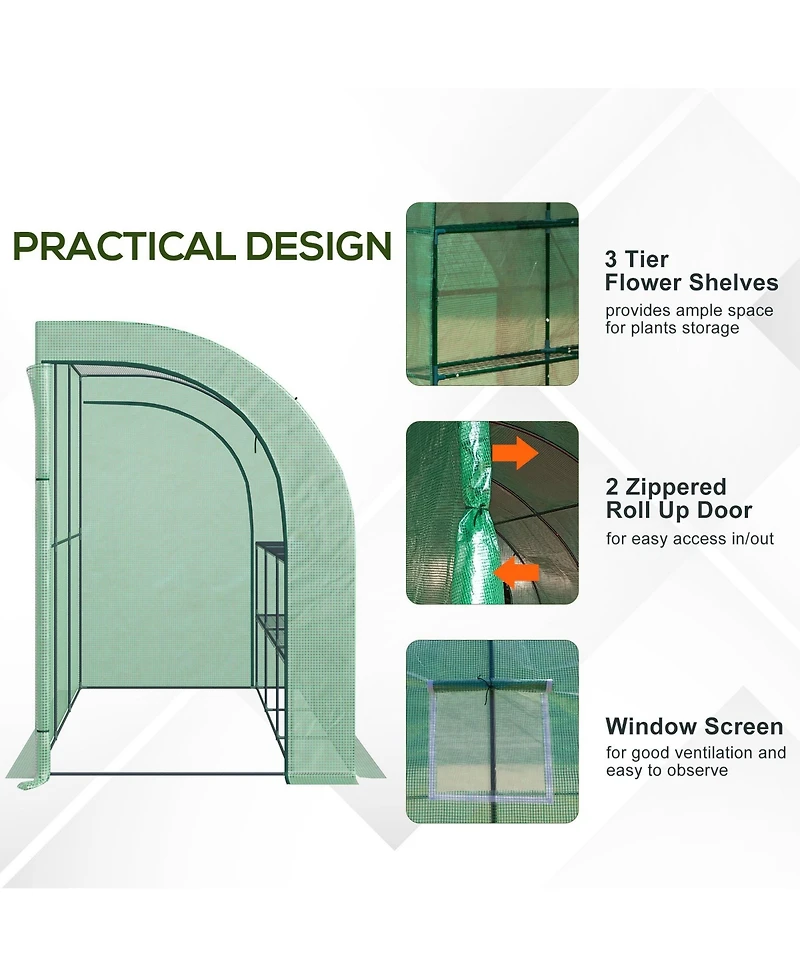 Outsunny 10' x 5' x 7' Plant house Garden Nursery with Windows