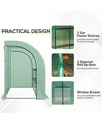 Outsunny 10' x 5' x 7' Plant house Garden Nursery with Windows