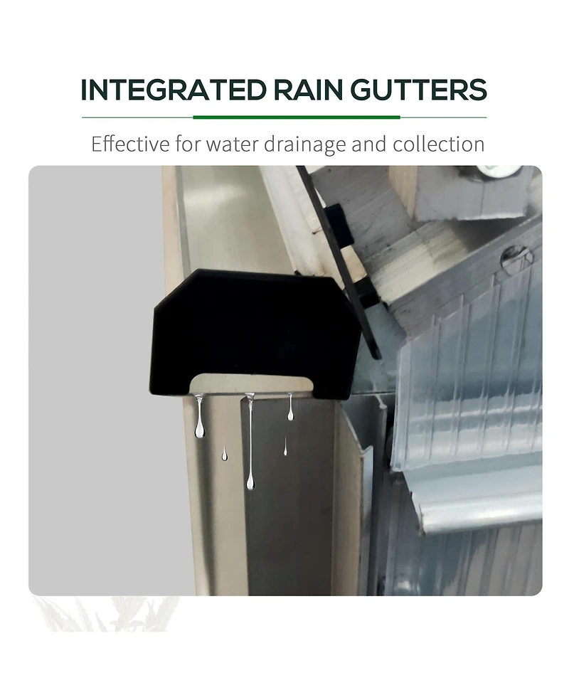 Outsunny 6'x6' Polycarbonate Walk-in Garden house w/ Sliding Door