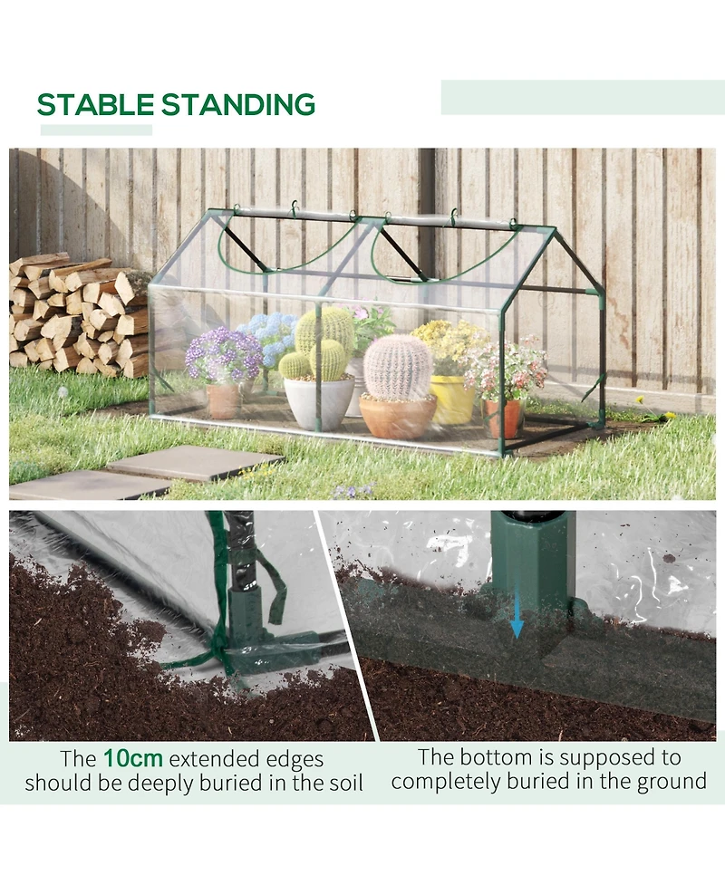 Outsunny 4' x 2' x 2' Mini house with 2 Top Windows