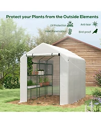 Outsunny Walk-in house, 18 Shelves, 95.25" x 70.75" x 82.75