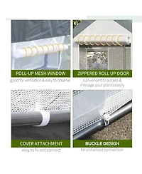 Outsunny 10' x 7' Walk-In Garden house with Roll-Up Door,