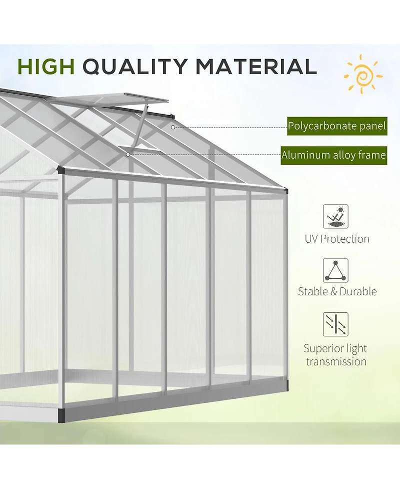 Outsunny 10' x 6' Portable Outdoor Walk-In Garden house w/ Roof Vent