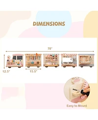 Slickblue Wooden Sensory Wall Panel with Vanity and Tool Box for Kids