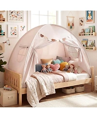 Slickblue Indoor Twin Kids Tent with Canopy and 2 Mesh Windows