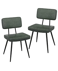 Gouun Upholstered Dining Chairs Set of 2 with Padded Backrest and Metal Legs