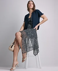 Bcbg Women's Tweed Short-Sleeve Cropped Cardigan