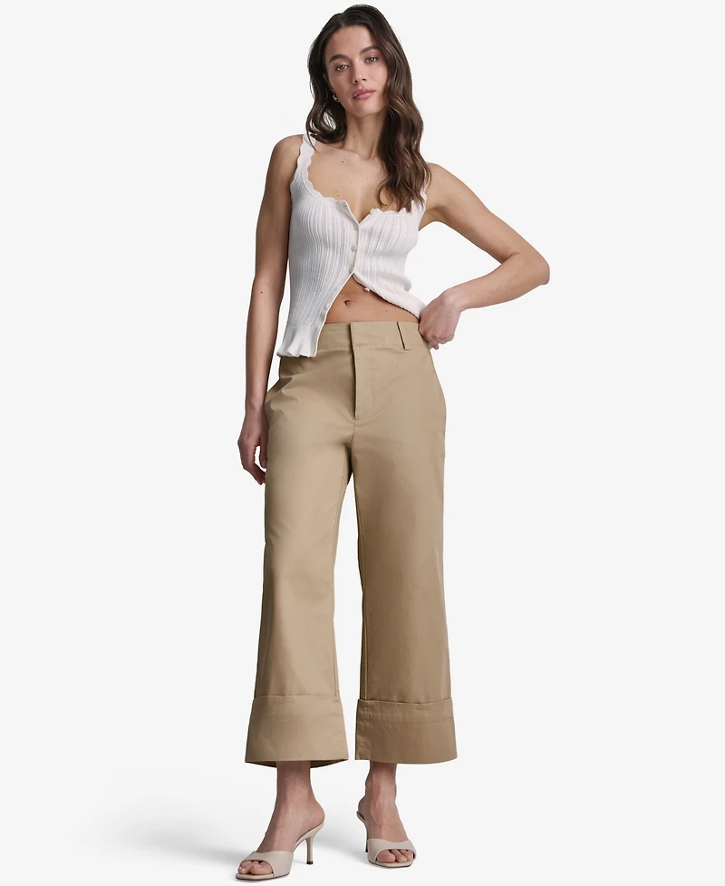 Bcbg Women's Cuffed Wide-Leg Cropped Pants