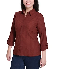 Ny Collection Women's Long-sleeve Textured Knit Top