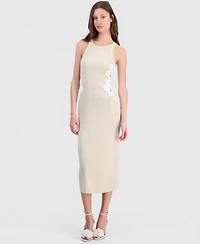 Guess Women's Laurie Sleeveless Metallic Knit Midi Dress