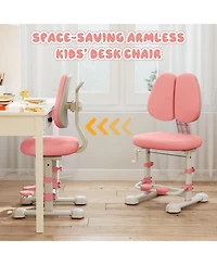 Gouun Kids Study Chair with Double Backrest, Adjustable Height and Footrest