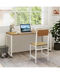 Gouun Industrial Dining Chairs Set of 4 with Metal Legs and Slanted Back