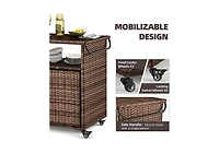 Aecojoy Outdoor Bar Cart with Wheels