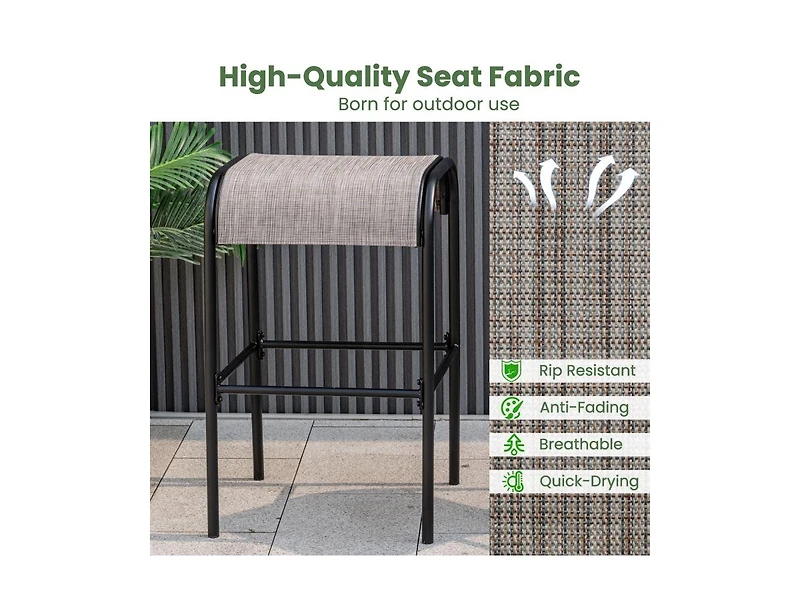 Slickblue 3-Piece Patio Round Bar Table Set with 1.6 Inch Umbrella Hole