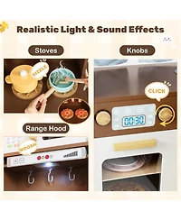 Slickblue Kids Corner Kitchen Playset with Lights and Sounds