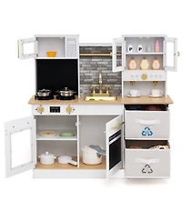 Slickblue Wooden Kids Play Kitchen with Stove Light Sound Set