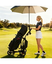 Mecale 3-Wheel Golf Push Cart with Adjustable Handle, 9 Speed Settings