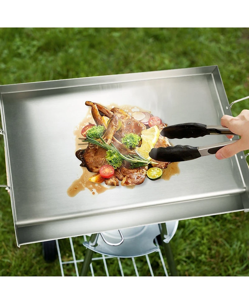 Ecooso 23.5 x 16 Inch Stainless Steel Stove Top Griddle with Handles and Oil Groove