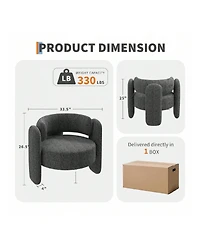 gaomon Dining Chair Office Accent Chair For Living Room Modern Chenille Boucle Accent Chair for Kitchen Dining Room