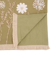 Saro Lifestyle Embroidered Floral Table Runner, 16" x 72"