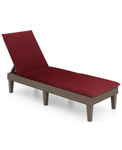 Gouun 3-Position Outdoor Recliner Lounge Chair with Removable Cushion