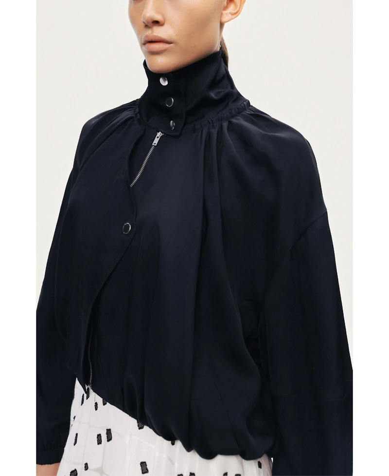 Nocturne Women's High-Neck Gathered Jacket