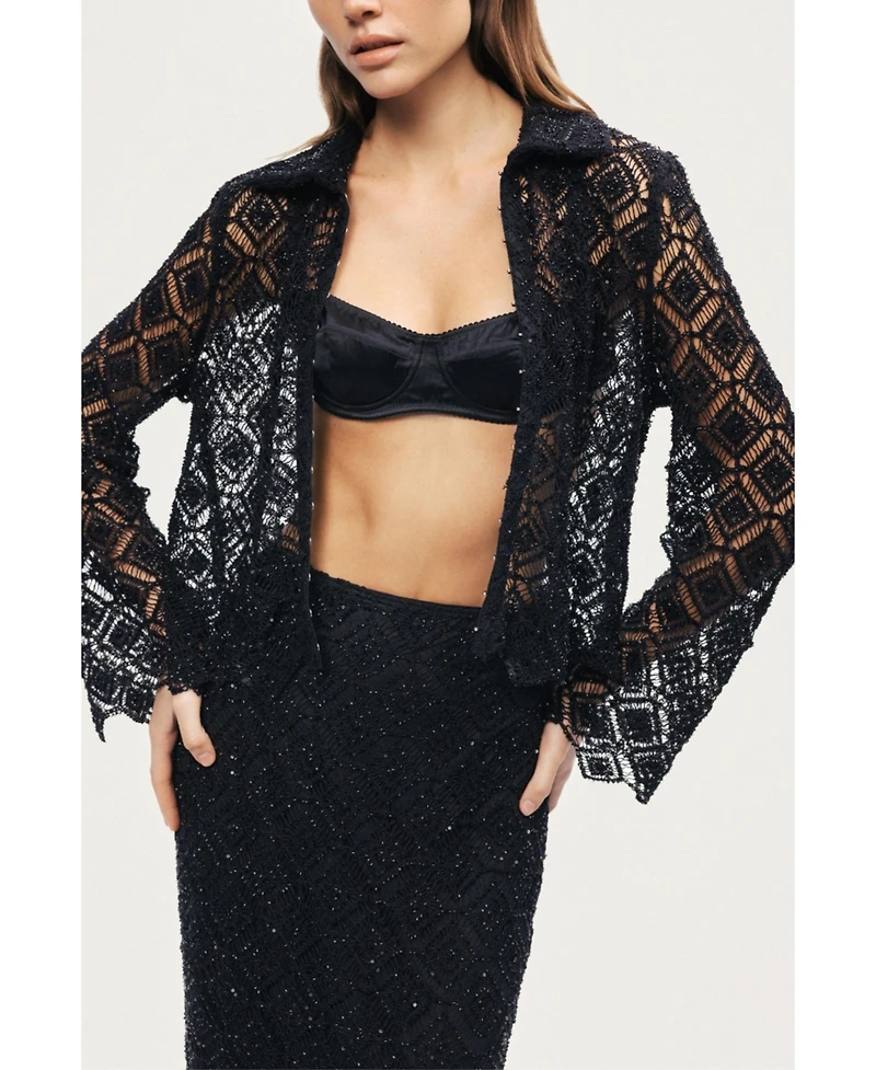 Nocturne Women's Lace Sheer Jacket
