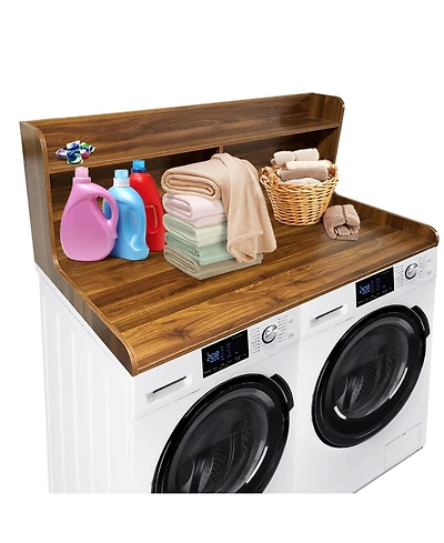 Homfan 2-Tier Washer and Dryer Countertop Organizer Shelf - Space-Saving Laundry Room Storage