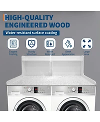 Homfan 2-Tier Washer and Dryer Countertop Organizer Shelf - Space-Saving Laundry Room Storage