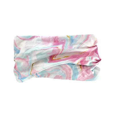 Headbands of Hope Women's Limited Edition Luxe Tube Turban - Cotton Candy Skies Marble