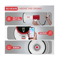 Pyle Megaphone Speaker with Talk & Siren Modes, Handheld Microphone, MP3,Usb Reader, Aux Input