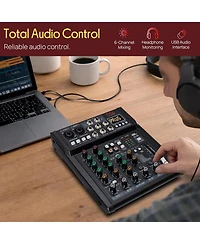 Pyle 6-Channel Bluetooth Studio Mixer with Dsp Effects