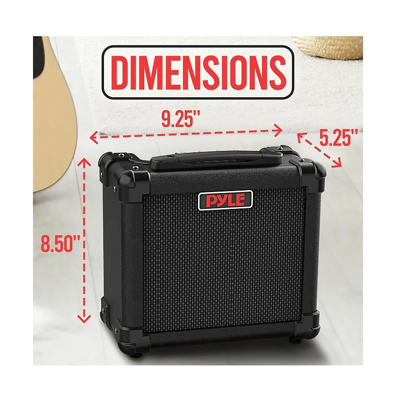Pyle Portable Electronic Guitar Amplifier with Hd Speaker