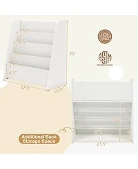 Gouun 4-Tier Kids Bookshelf with Deep Compartments for Bedroom