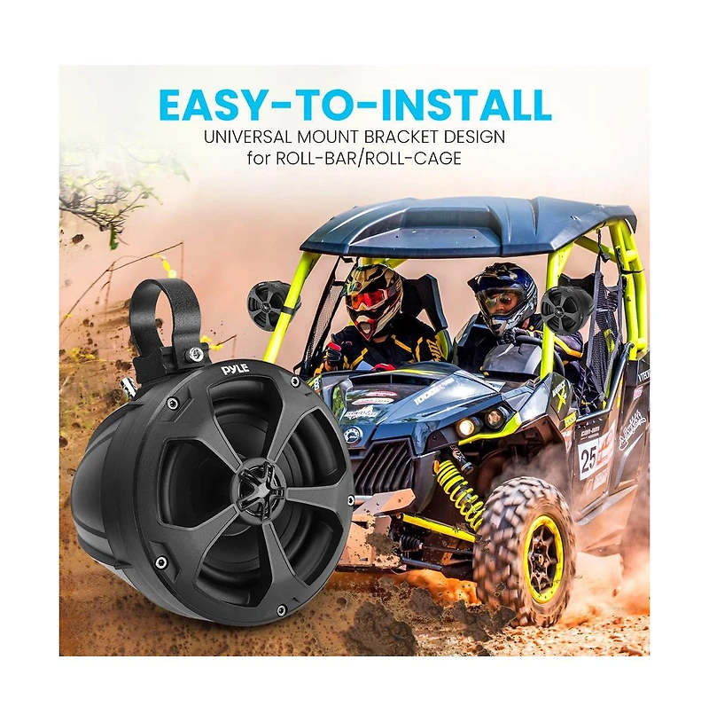 Pyle Waterproof Marine Speakers and 2-Channel Amplifier System Kit