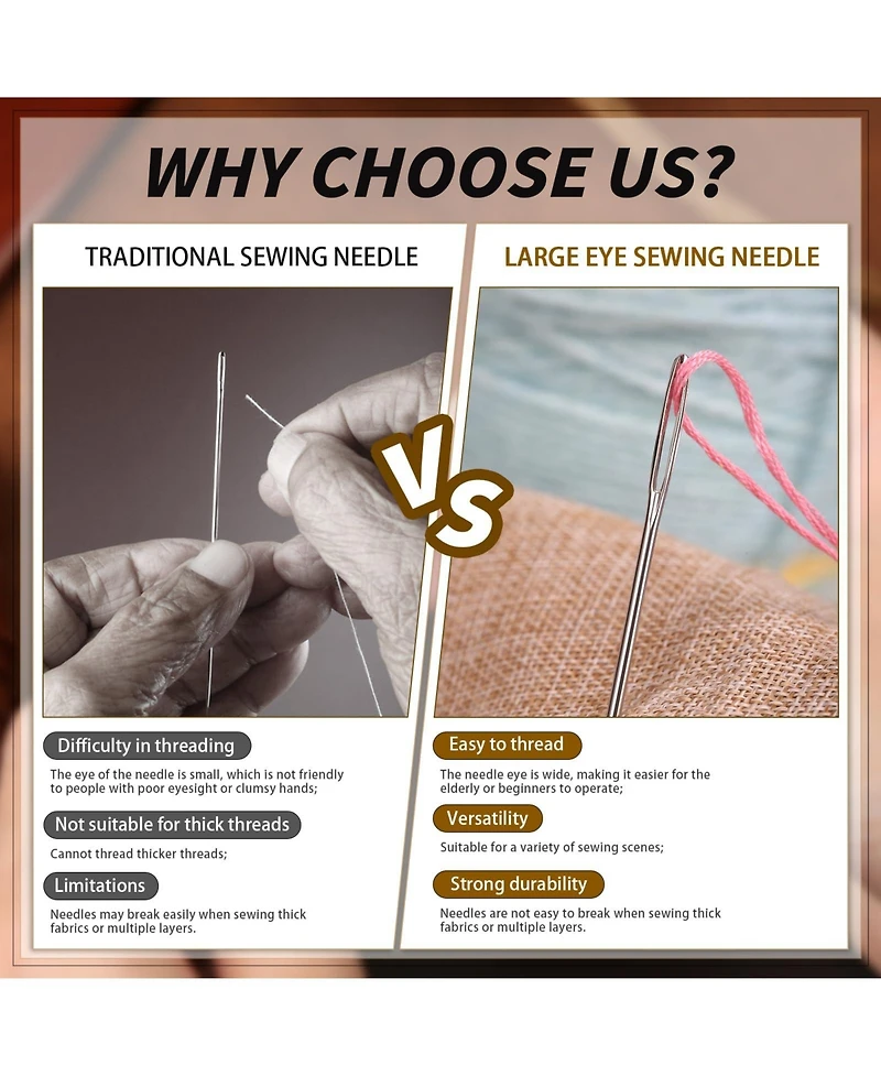 Gnuadz 23pcs Large Eye Sewing Needles Hand Leather Embroidery Crafts Repair Plastic Bottle