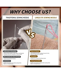 Gnuadz 23pcs Large Eye Sewing Needles Hand Leather Embroidery Crafts Repair Plastic Bottle