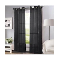 Rt Designers Collection Wanda Box Voile Light Filtering One Grommet Curtain Panel 54" x 90" Blush